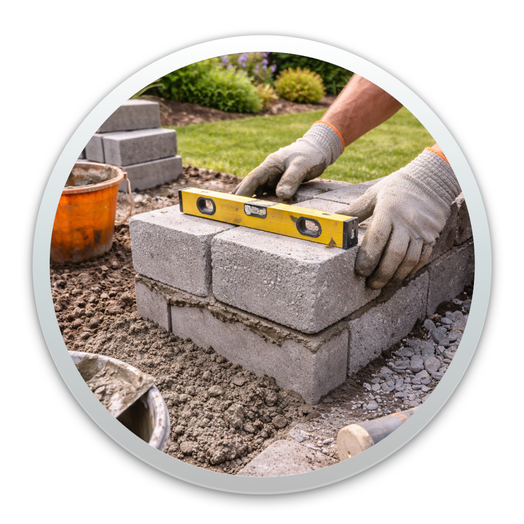 Construction d’un petit muret extérieur, reprise propre et solide