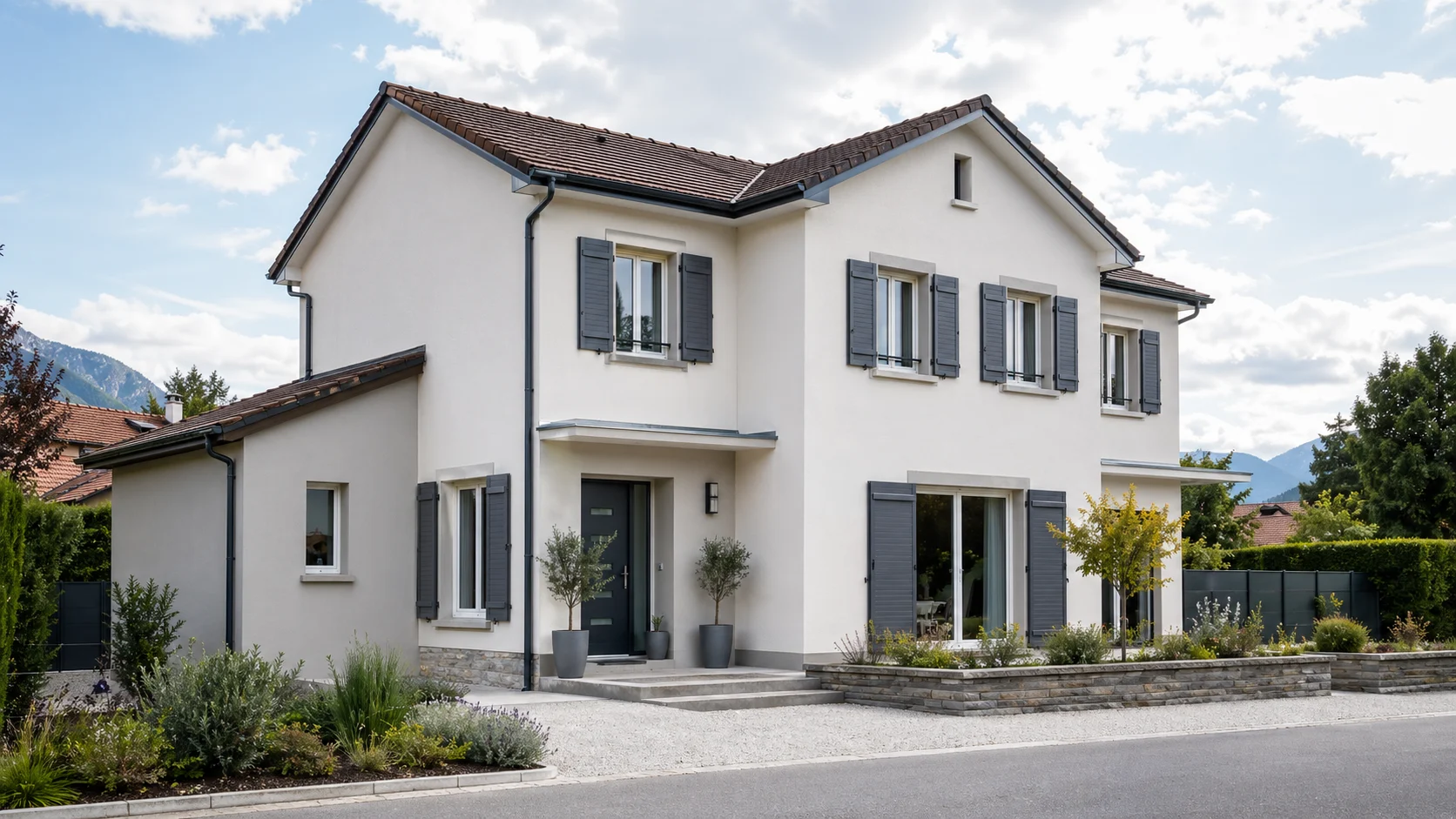 Façade rénovée illustrant un chantier de ravalement